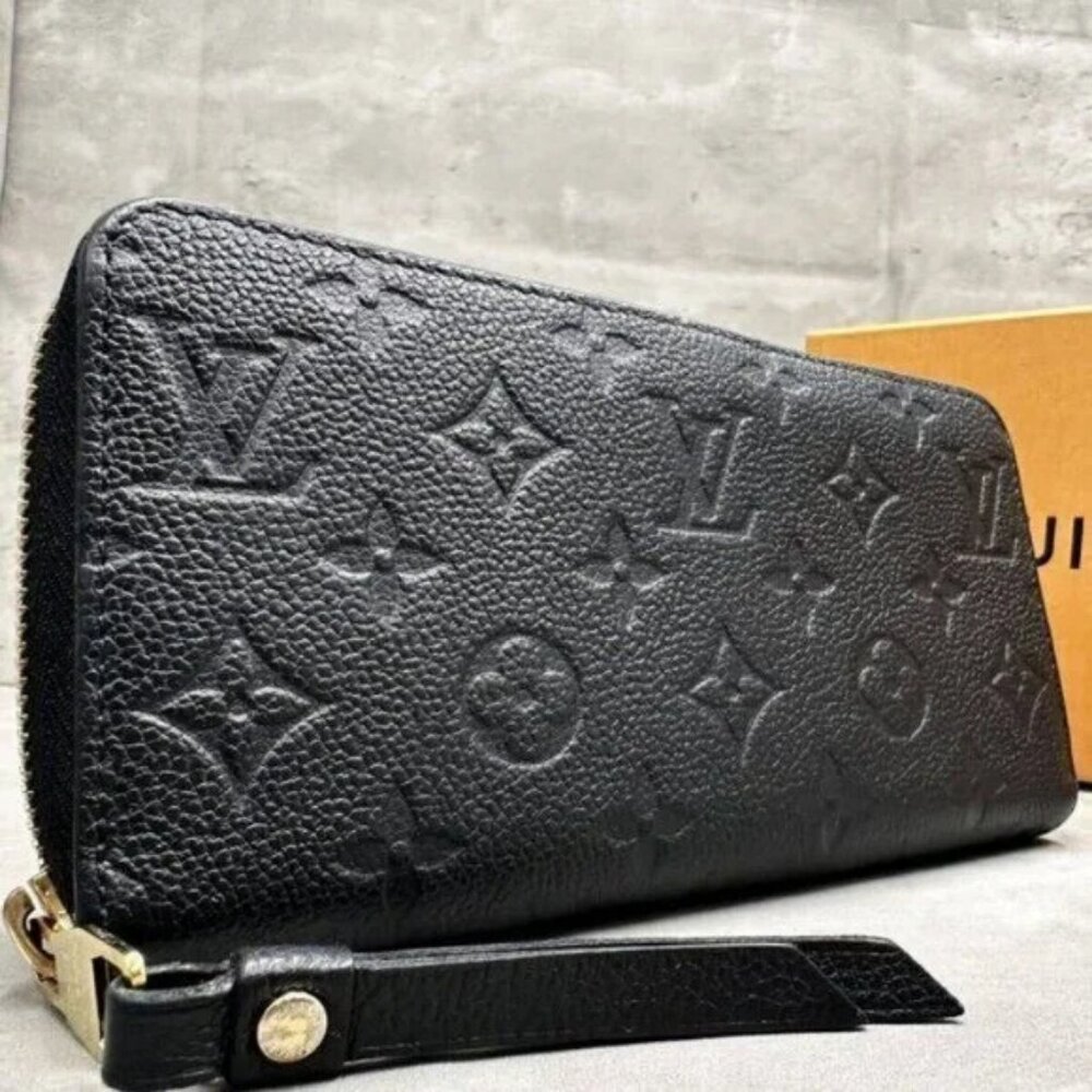Authentic Louis Vuitton Monogram Empreinte Leather Zippy Long Wallet Black - Picture 2 of 15